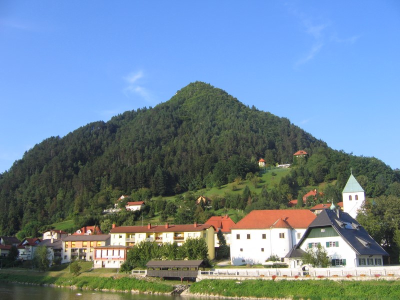 town Laško with spa Laško under the slope of Hum